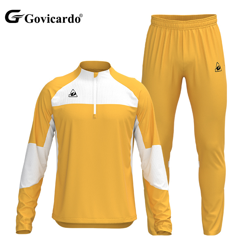 OEM Custom High Quality Men's Soccer Training Jacket Breathable Printed Sportswear 2-Piece High Quality Football Tracksuit Set