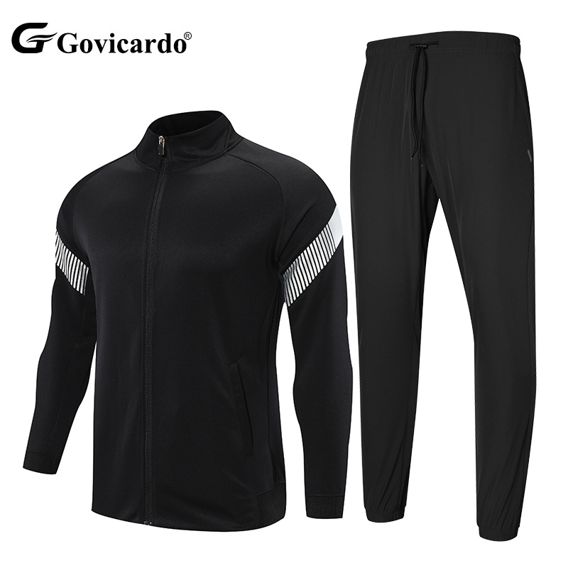 Men's Custom Logo Polyester Long Sleeve Soccer Training Set Wholesale Football Tracksuit Jacket with Automated Cutting Technique