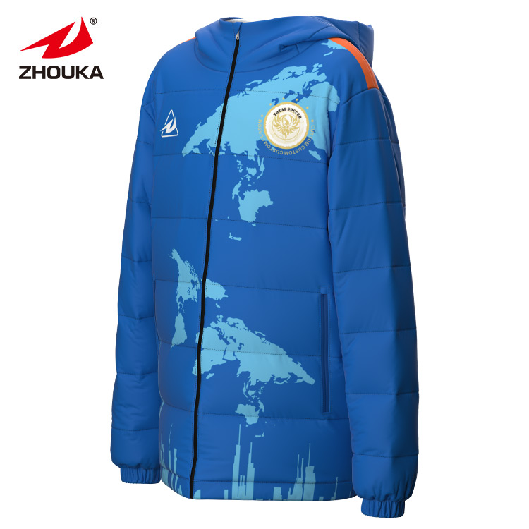 New Design Winter Casual Keep Warm Water Resistance Hooded Jackets Custom Logo Men Cotton Padded Navy Coats