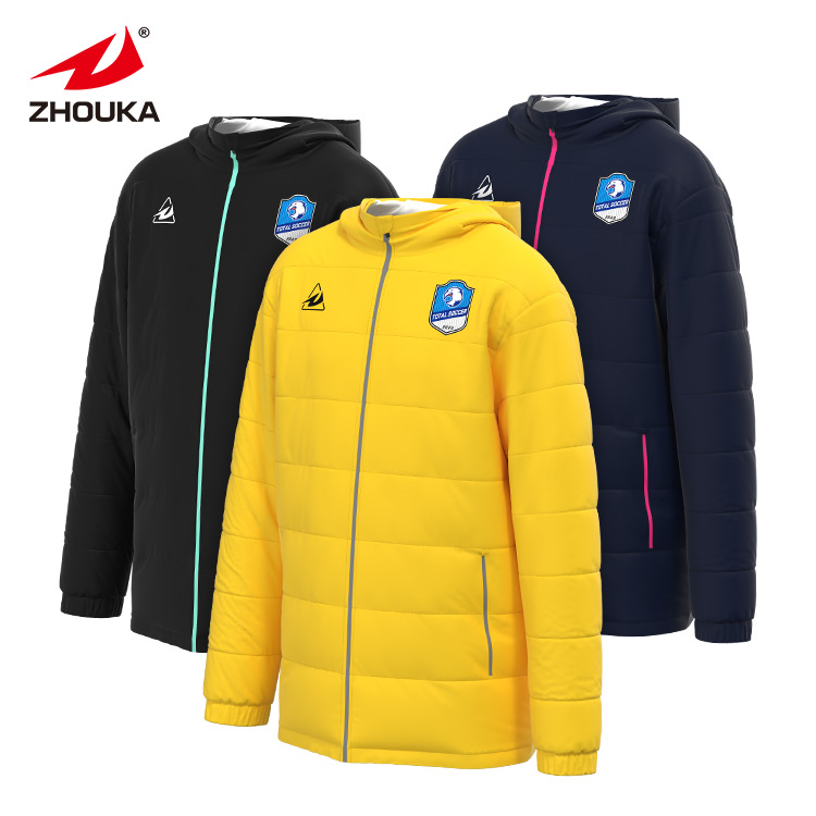 New Arrival Oversized Waterproof Windbreaker Custom Men Zippers Coats Cotton Fabric Hooded Winter Jacket