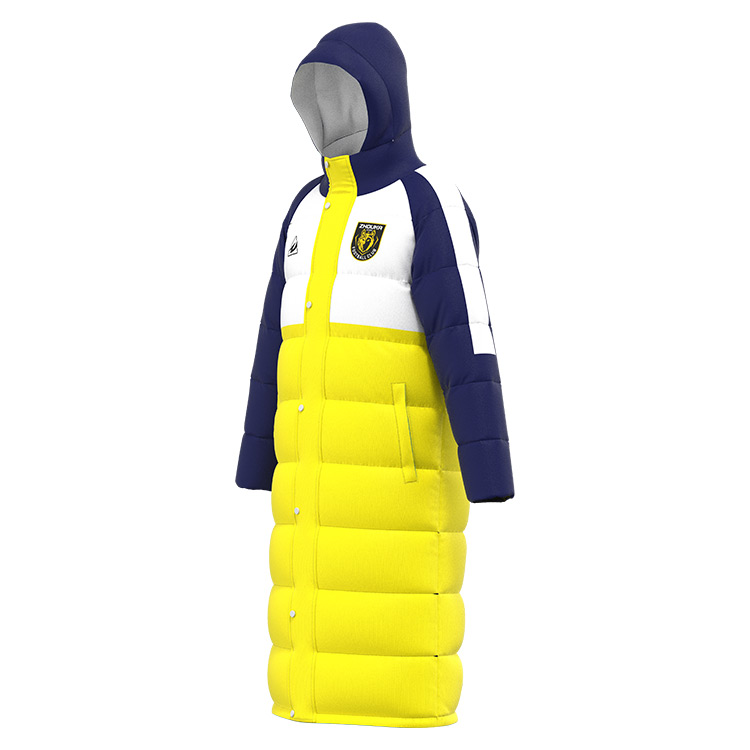 Custom logo Sports Leisure Windproof and Cold-proof Coat Long Winter Men Coat Long Two Way Zipper Long Warm Cotton Coat